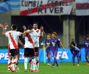 Los jugadores de River Plate celebran su triunfo ante el equipo japonés.