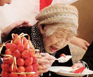 Su proclamación oficial como decana de la humanidad fue celebrada en la residencia de la tercera edad en la que vive. Foto: AFP