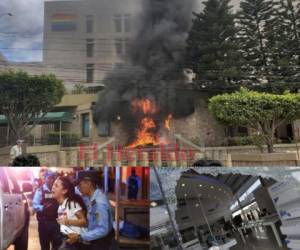 Masacres, la quema a la entrada principal de la Embajada de Estados Unidos en Honduras, saqueos e incendios son los sucesos principales ocurridos esta semana en varias partes del territorio hondureño. | Foto: El Heraldo.