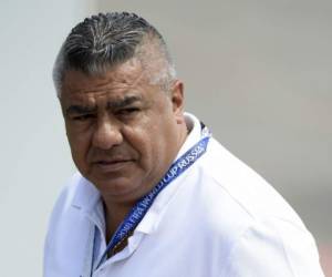 Argentina's Football Federation (AFA) president Claudio Tapia arrives for a training session at the team's base camp in Bronnitsy, near Moscow, on June 28, 2018. - Tapia was re-elected on May 19, 2020, for a five-year-term in a virtual assembly, that had him as the only candidate. (Photo by JUAN MABROMATA / AFP)