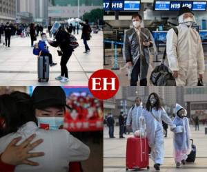 Miles de chinos celebraron con euforia y hasta con lágrimas este miércoles el final de más de dos meses de confinamiento en Wuhan, cuna de la pandemia de Covid-19. Fotos: Agencia AFP.