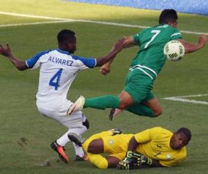 El equipo nacional hondureño durante el juego por el tercer lugar ante Nigeria en los Juegos Olímpicos de Rio-2016.