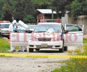 El Toyota Corolla con registro 2092 era conducido por el ahora occiso Luis Alonso Matute. Foto: EL HERALDO