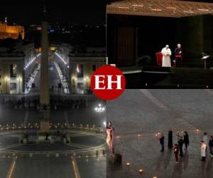 Este Viernes Santo, el papa Francisco recorrió, en un silencio sobrecogedor, la plaza de San Pedro solamente acompañado por cinco reos procedentes de una cárcel de la ciudad de Padua, duramente golpeada por la pandemia, y cinco doctores y enfermeras. Fotos: AFP