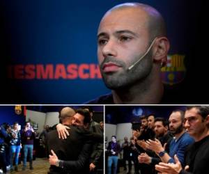 Javier Mascherano le dijo 'adiós' al FC Barcelona y sus amigos se reunieron a darle las gracias por tantos años de éxito en el club. (AFP)