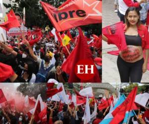 En un abrazo que simboliza la alianza opositora, los líderes de los partidos políticos que declinaron su candidatura para sumarse a Xiomara Castro, acompañaron a la candidata en su cierre de campaña previo al silencio electoral. Fotos: David Romero/EL HERALDO.