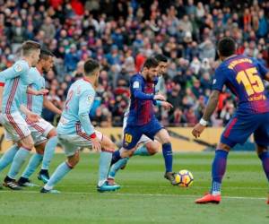 Leo Messi en el duelo ante el Celta de Vigo. (AFP)