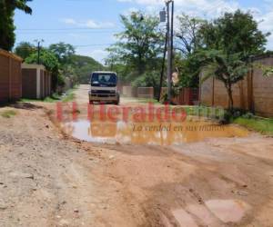 En las inmediaciones del IHTT, el acceso vehicular es limitado por la poza de agua.