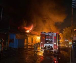 El siniestro consumió rápidamente varias bodegas y locales ubicados en el edificio.