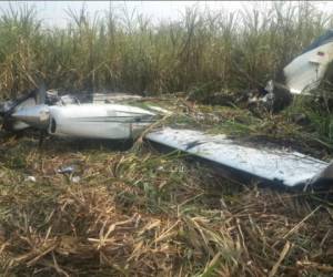 En el sector no se encontraron rastros de la tripulación de la avioneta quemada (Foto: PN/ El Heraldo Honduras/ Noticias de Honduras)