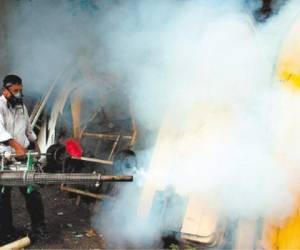 Una de las acciones a tomar en cuenta para eliminar el vector es la fumigación. (Foto: El Heraldo Honduras)