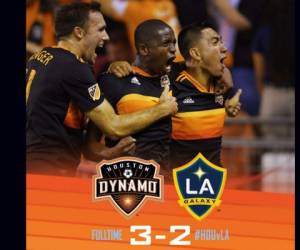 Boniek García gritando el gol del triunfo del Dynamo ante Galaxy. Foto: Facebook/houstondynamo