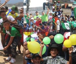 Aficionados de Real de Minas y Juticalpa, llegaron el estadio Marcelo Tinoco de Danlí para poner la fiesta al encuentro.