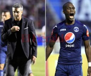 Diego Vazquez y Rubilio Castillo en el partido Olimpia vs Motagua por la gran final de ida en el Estadio Nacional. (Fotos: Ronal Aceituno / EL HERALDO)