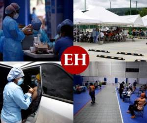 Cientos de personas llegaron este martes a los centros de vacunación del Distrito Central para aplicarse la segunda dosis de vacuna que se habilitó en la quinta jornada por parte de la Secretaría de Salud. Foto: Emilio Flores/EL HERALDO.