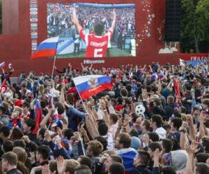 Los rusos celebraron los primeros tres puntos del Mundial. Foto:AFP