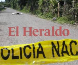 La escena fue resguardada por la Dirección Policial de Investigaciones (DPI) Foto: Estalin Irías /EL HERALDO