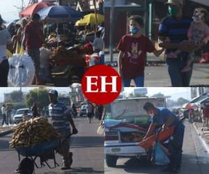 Mientras en una gran cantidad de comercios se extreman y acatan las medidas de bioseguridad establecidas por las autoridades para prevenir el contagio de coronavirus, en mercados y comercio informal hacen caso omiso a las mismas. Fotos: Alex Pérez | El Heraldo Honduras.