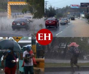 Una fuerte lluvia con actividad eléctrica cayó sobre la capital hondureña este sábado, dejando varias zonas inundadas y retrasando el desplazamiento de los transeúntes por la ciudad. El lente de Emilio Flores logró captar los efectos de la condición climatológica en varios puntos de Tegucigalpa y Comayagüela. Fotos: Emilio Flores/ EL HERALDO