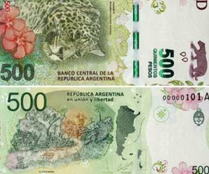 Imagen del nuevo billeta de 500 pesos en Argentina.