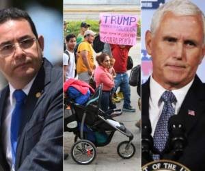 El vicepresidente de Estados Unidos, Mike Pence, habló por teléfono este martes con el presidente de Guatemala Jimmy Morales, sobre la caravana de migrantes hondureños.