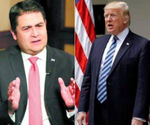 Juan Orlando Hernández y Donald Trump. (Fotos: AFP / EL HERALDO)