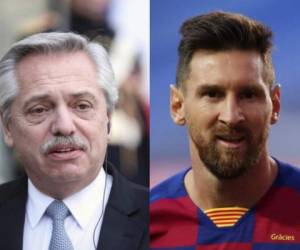 El presidente argentino expresó que como aficionado de Argentinos Juniors siente mucho cariño por el equipo rosarino en donde dio sus primeros pasos como futbolista Messi. Fotos: AP