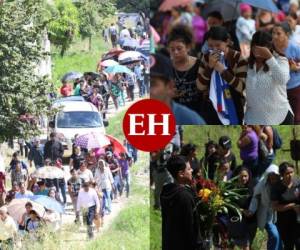 Una caravana de personas acompañaron a familiares del joven hallado asesinado en la capital de Honduras. Fotos: Alex Pérez/El Heraldo.