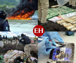 Las autoridades hondureñas incineraron este viernes más de 3,3 toneladas de cocaína, incautadas a carteles a lo largo de 2021 en distintos operativos desplegados en varias zonas del país. Foto: Marvin Salgado/EL HERALDO.