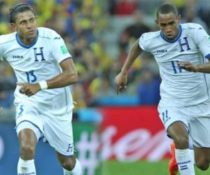 Carlo Costly y Jerry Bengtson en el estadio Azteca de México en 2013. (Foto: Agencias/ EL HERALDO Honduras)