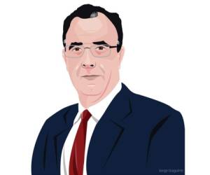Luis Zelaya, precandidato presidencial de la corriente Recuperar Honduras del Partido Liberal. Ilustración: Jorge Izaguirre.