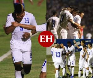 Las lágrimas rodaron por sus mejillas, El Toro mostró su lado más sensible tras mandar el balón en el fondo de la malla. Jorge Benguché anotó ante Puerto Rico en su debut con la Selección de Honduras y lo celebró con mucha euforia. (Fotos: Ronal Aceituno/ Alex Pérez / David Romero / EL HERALDO)