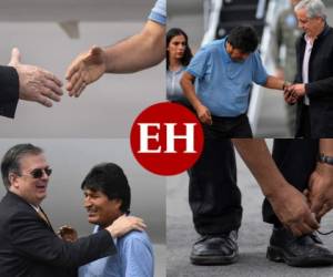 Después de ser recibido con un abrazo del canciller mexicano, Marcelo Ebrard, Evo Morales se tomó un tiempo para atar los cordones de uno de sus zapatos. En esta galería presentamos este y otros detalles de la llegada del expresidente boliviano, quien fue asilado en tierra azteca. Fotos: AFP.