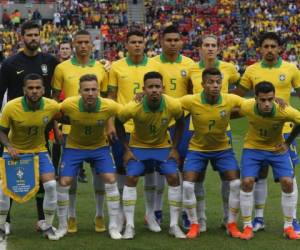 El once Brasil que enfrentó la Selección de Honduras en el amistoso reciente. Foto:AFP