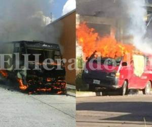 Dos unidades repartidoras de productos de reconocidas empresas han sido incendiadas en las últimas 48 horas en la capital, situación que tiene alarmado a la iniciativa privada, foto: El Heraldo/Noticias de Honduras/El Heraldo Honduras.