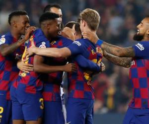 Los jugadores del Barcelona celebrando un gol en La Liga. (Foto: Agencias/AP)