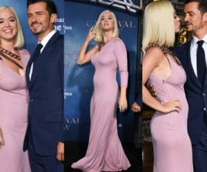 Katy Perry levató fuertes rumores de un posible embarazo durante su llegada a la presentación de la serie original de Amazon, 'Carnival Row'. La cantante llegó con su prometido Orlando Bloom. Fotos AFP.