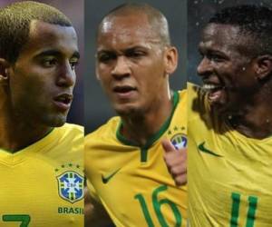 Tite debería anunciar su sustituto este jueves y los nombres que suenan son Lucas Moura (izquierda), Fabinho (centro) Vinicius Junior (derecha).