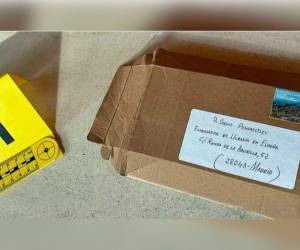 Imagen de archivo de la carta bomba enviada a la embajada de Ucrania en Madrid.