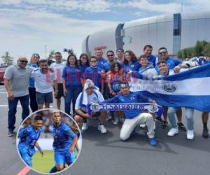 Salvadoreños apoyan a Honduras previo al juego ante México. Foto: Grupo OPSA