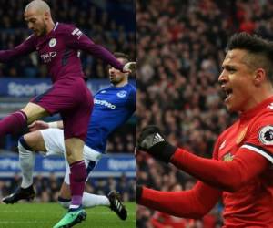 El centrocampista español del Manchester City David Silva y Alexis Sánchez del United protagonizaron los encuentros. Fotos AFP