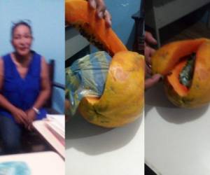 En el interior de una bolsa plástica y dentro de la papaya, la mujer pretendía ingresar el aparato tecnológico.