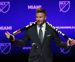 David Beckham en la presentación de su equipo de la MLS. (AFP)