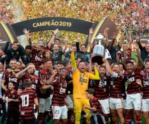 Con la victoria, el Flamengo se hizo acreedor a un premio de 12 millones de dólares y firmó su presencia en los Mundiales de Clubes de la FIFA Catar-2019. Foto: AFP.