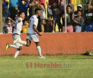 Celebración del gol del Erick Peña en el empate del Honduras Progreso ante Juticalpa. Foto: El Heraldo