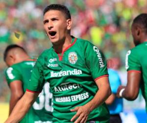 Johnny Leverón anotó el primer gol de Marathón este sábado ante Real España. Foto: El Heraldo.