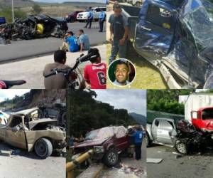 La sangre ha corrido en las distintas carreteras de Honduras producto de fatales accidentes de tránsito que cobraron la vida de decenas de personas. Este es un resumen de tragedias viales más impactantes ocurridas este 2017 en el país. Fotos: OPSA/EL HERALDO/Cortesía