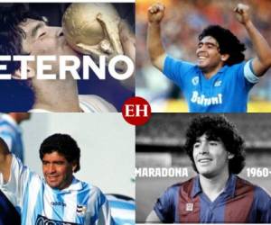 Diego Maradona, la leyenda argentina del fútbol, falleció el miércoles de un paro cardiaco en la vivienda donde residía en las afueras de Buenos Aires y el mundo así lo informó. Fotos: Twitter.
