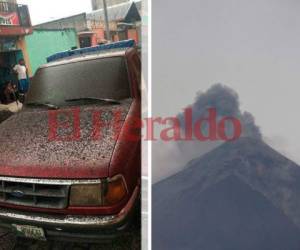 Así quedaron algunos vehículos en Honduras producto de la ceniza volcánica de Guatemala. Foto: EL HERALDO