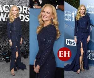 La famosa actriz australiana Nicole Kidman estuvo muy alegre durante la entrega de los SAG Awards 2020. Aquí su recorrido por la alfombra gris. Fotos: AFP / AP.